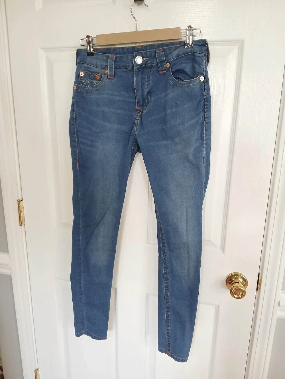 True Religion Women's Medium BlueJennie Curvy Midrise Skinny Jeans Streetwear